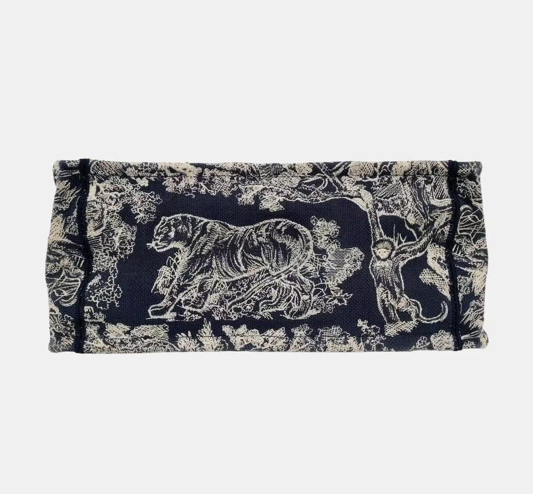 Dior - Book Tote - Embroidered canvas - Blue and Beige - (Small)