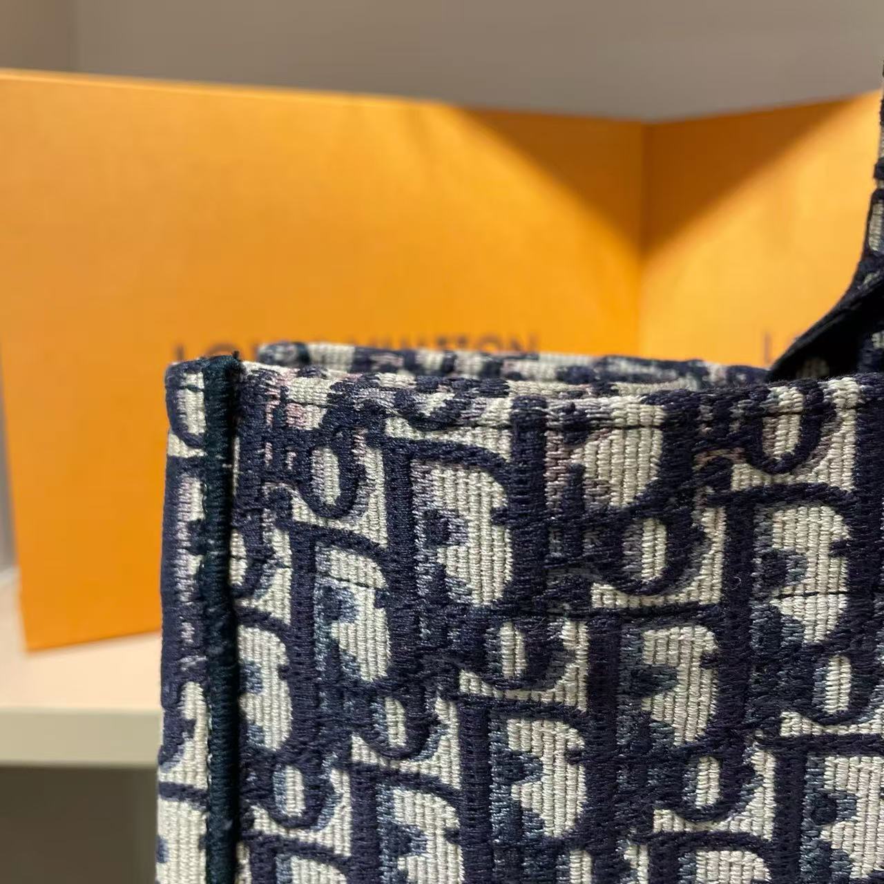 Dior - Book Tote - Embroidered canvas - Blue - (large)
