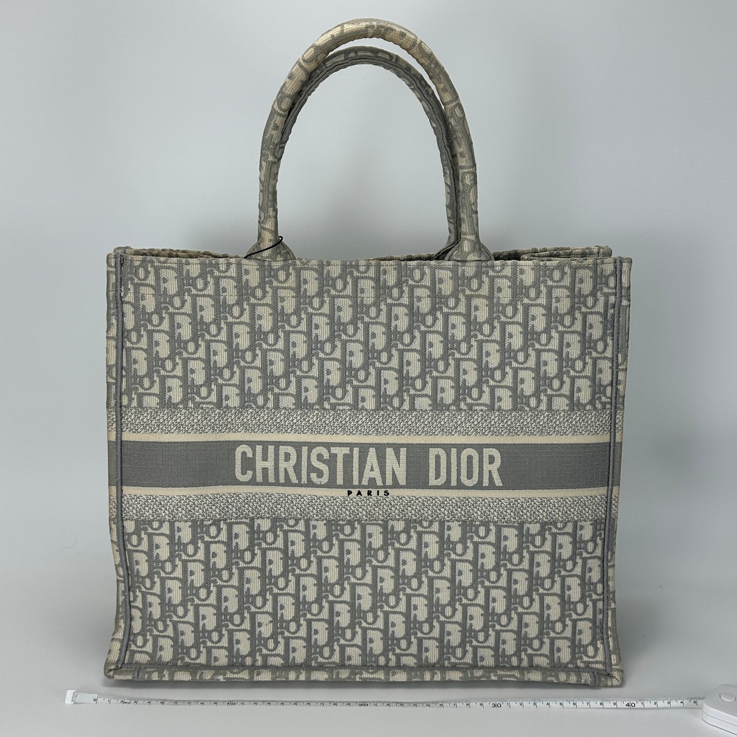 Dior - Book Tote - Embroidered canvas - Grey - (large)