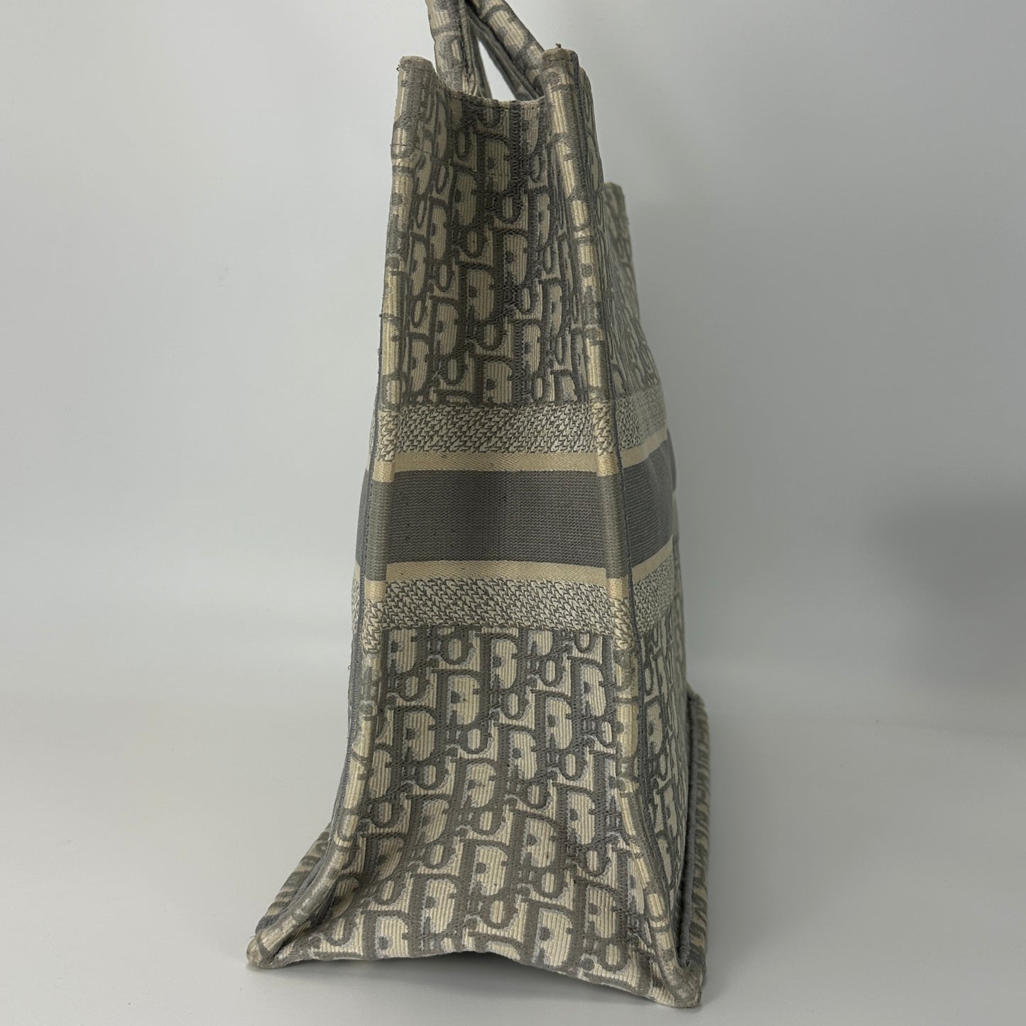 Dior - Book Tote - Embroidered canvas - Grey - (large)