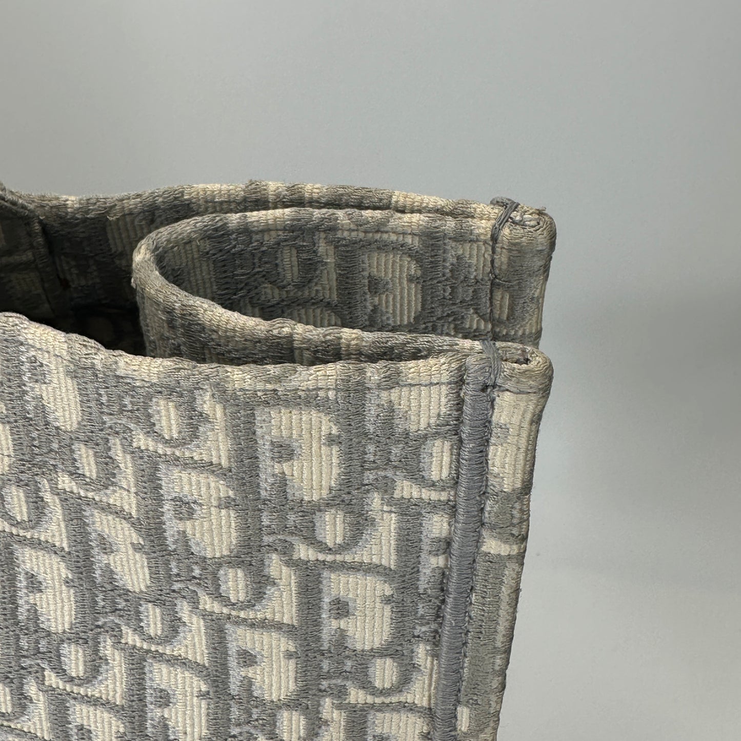 Dior - Book Tote - Embroidered canvas - Grey - (large)