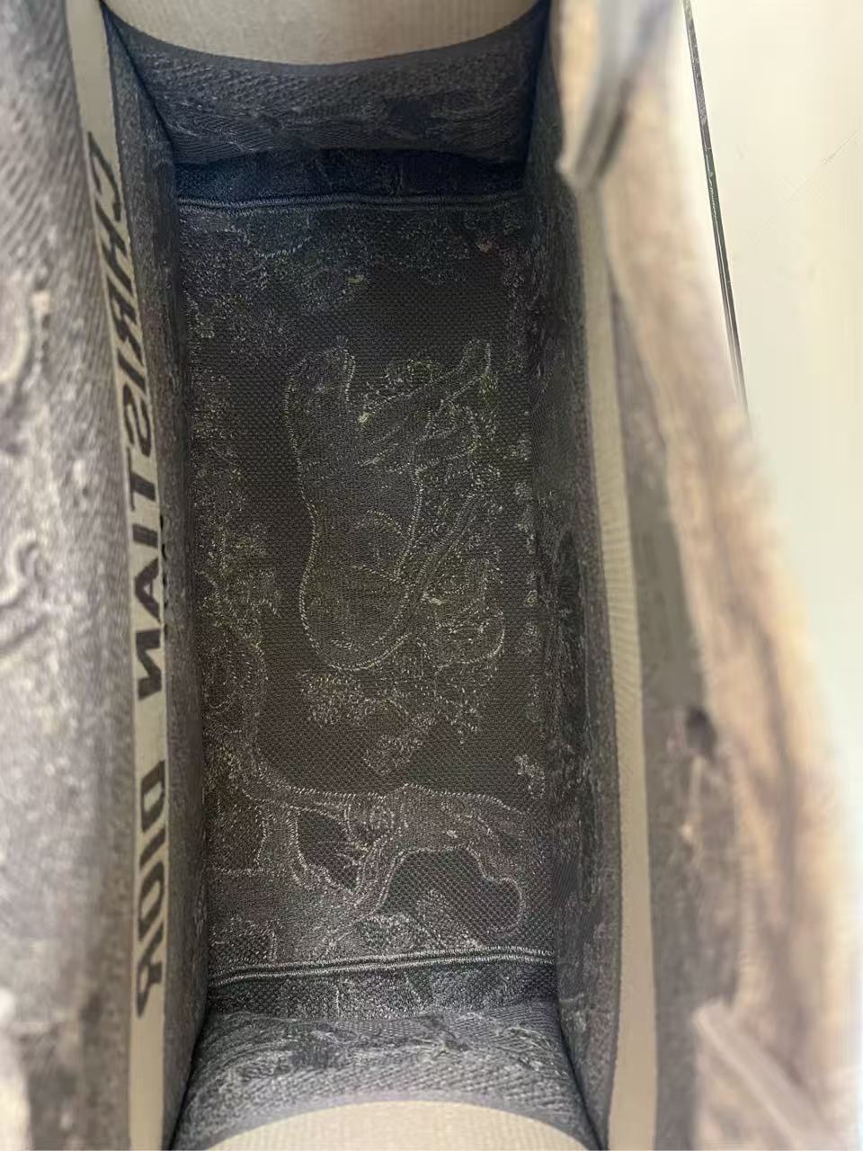 Dior - Book Tote - Embroidered canvas - Ivory Grey - (Medium)