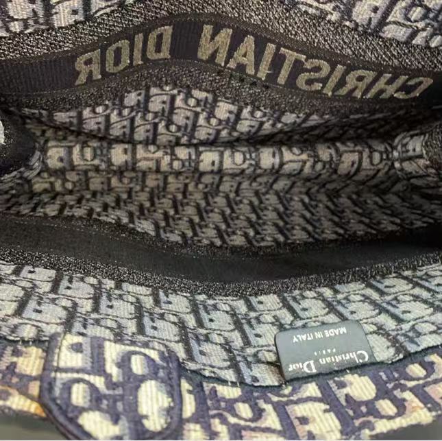 Dior - Book Tote - Embroidered canvas - Navy and Beige - (Large)