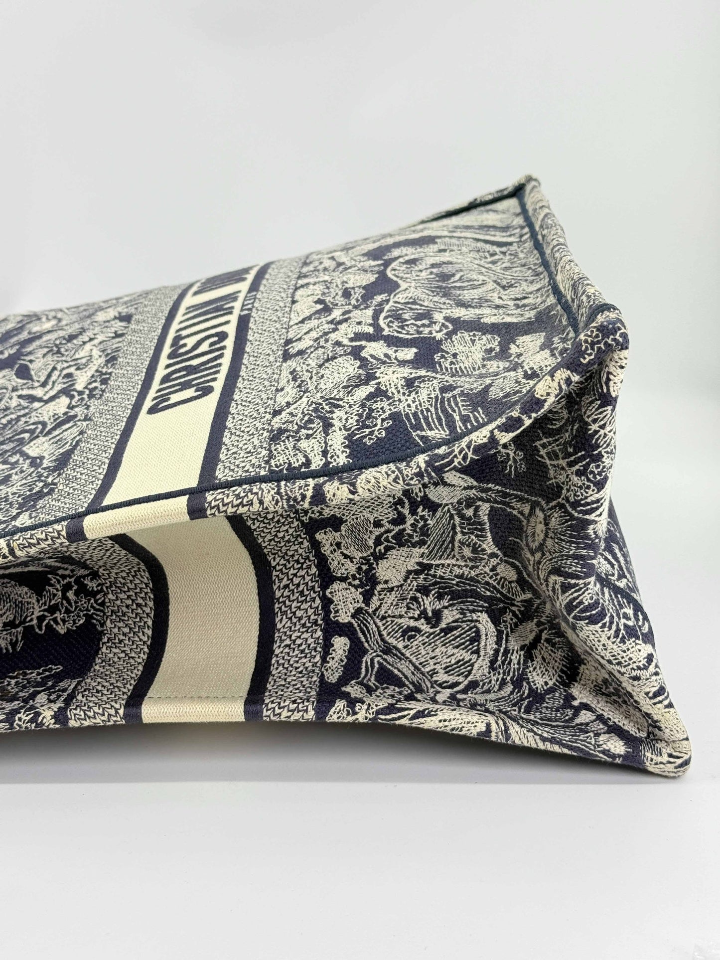 Dior - Book Tote - Embroidered canvas - Navy - (Large)