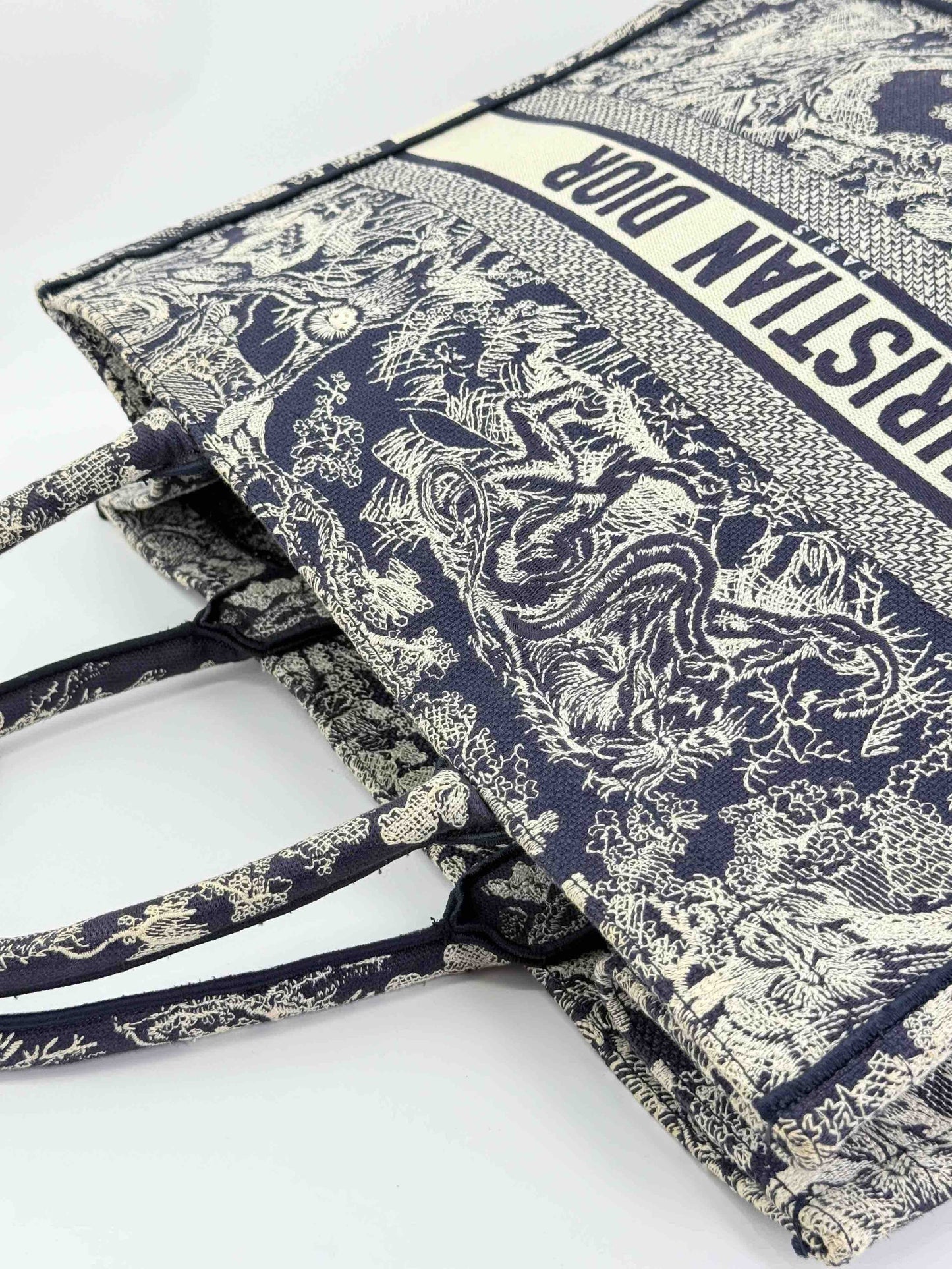 Dior - Book Tote - Embroidered canvas - Navy - (Large)