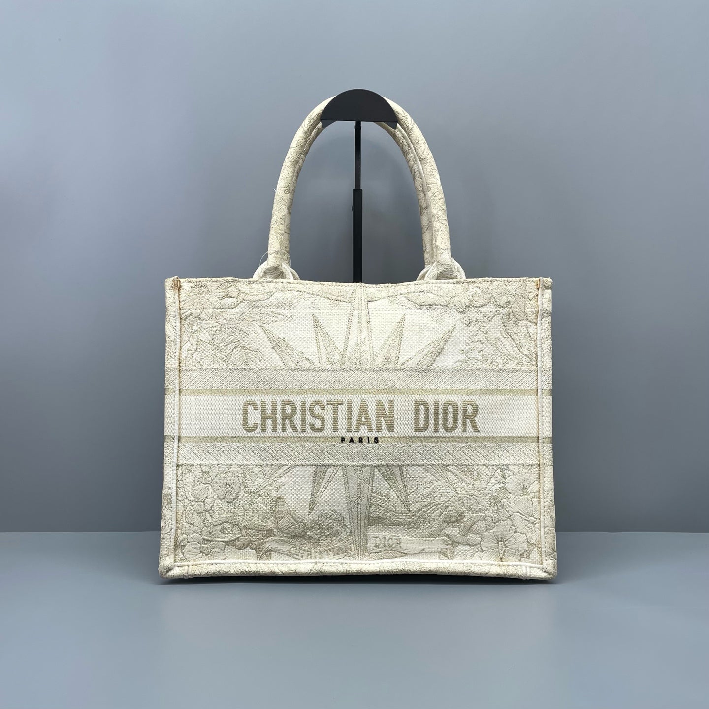 Dior - Book Tote - Embroidered canvas - White - (small)