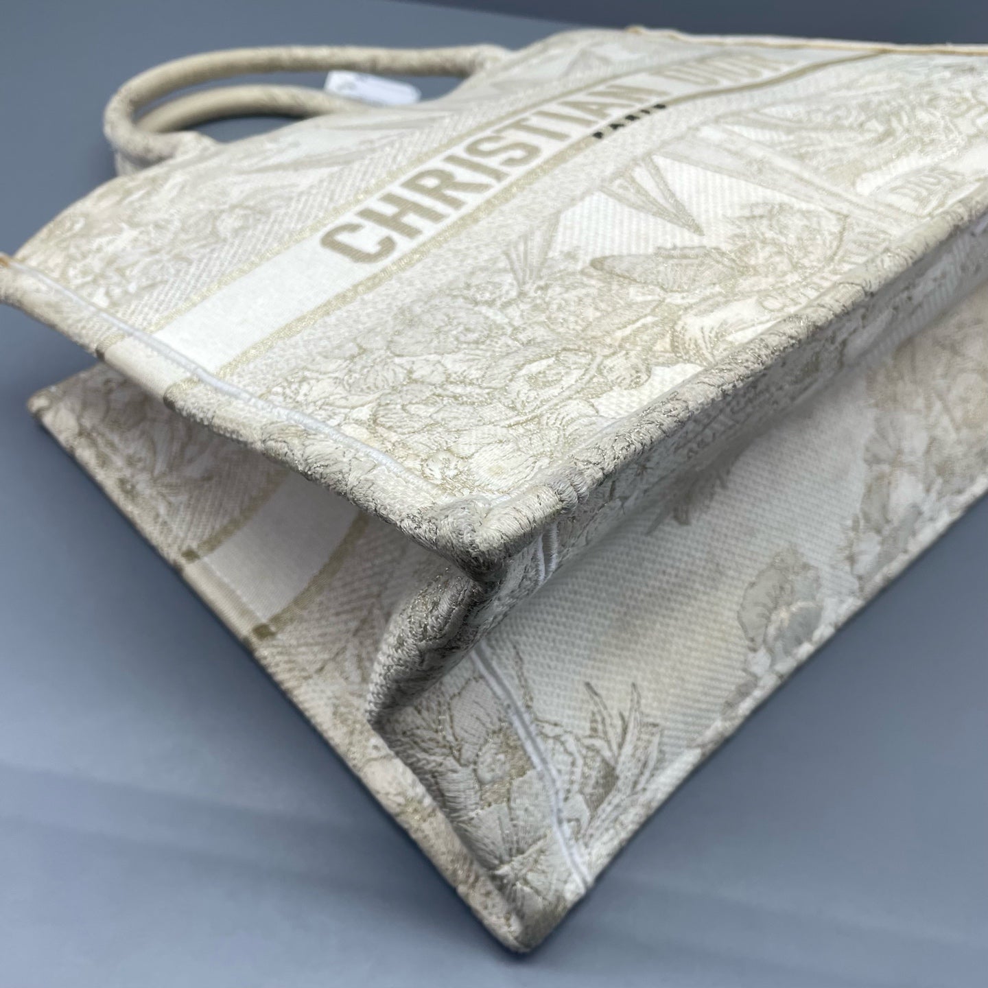 Dior - Book Tote - Embroidered canvas - White - (small)