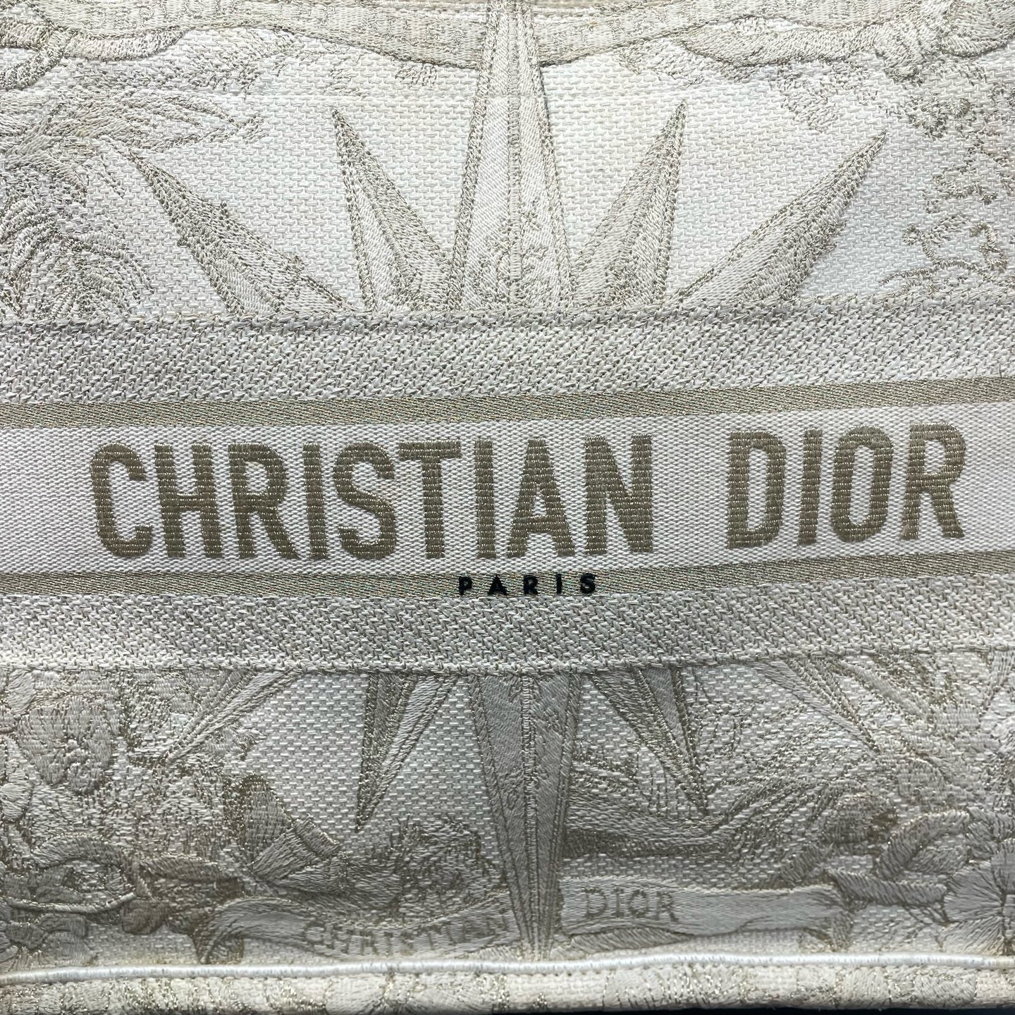 Dior - Book Tote - Embroidered canvas - White - (small)