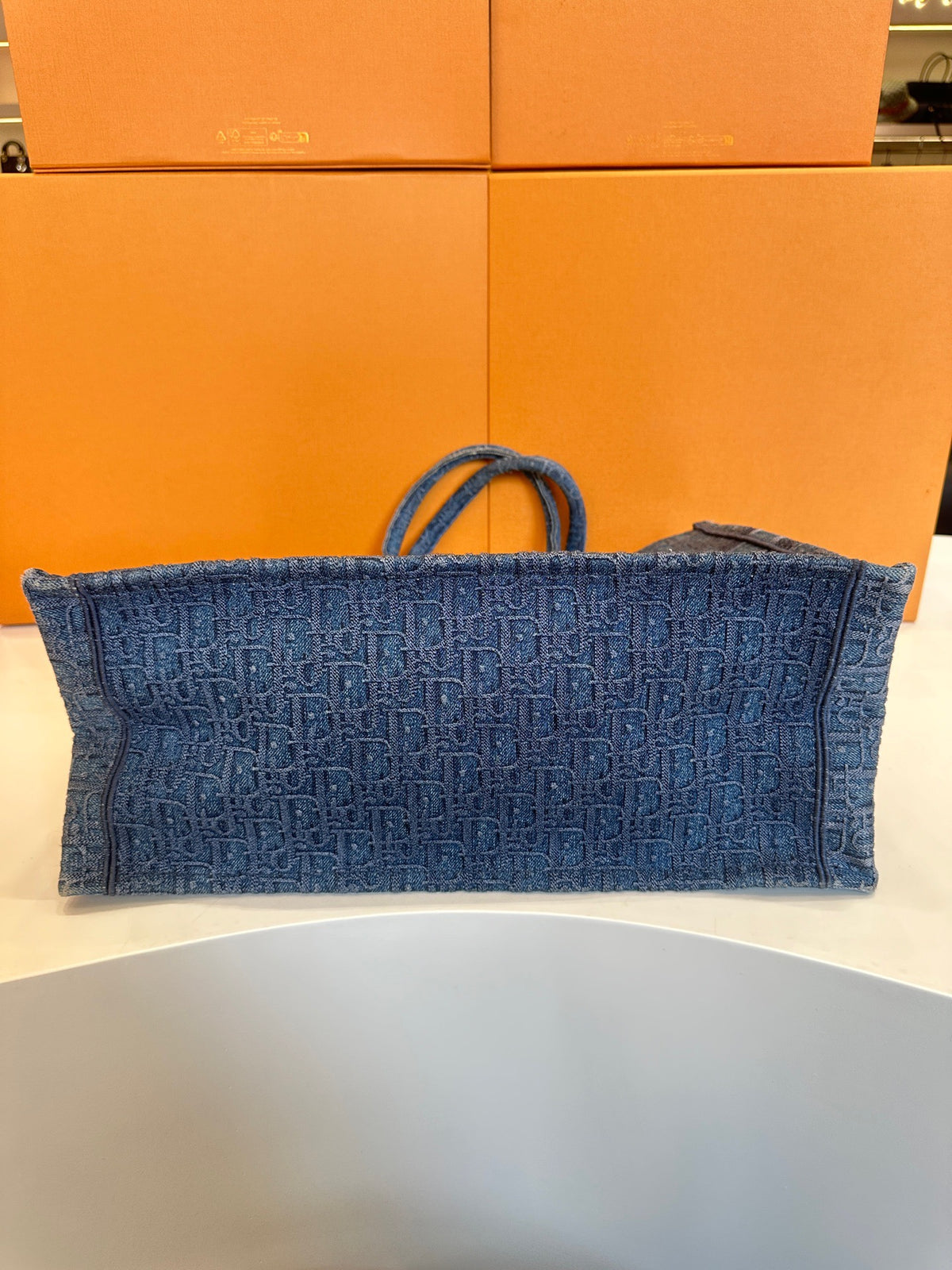 Dior - Book Tote Large - Denim - Jeans - Blue - (large)