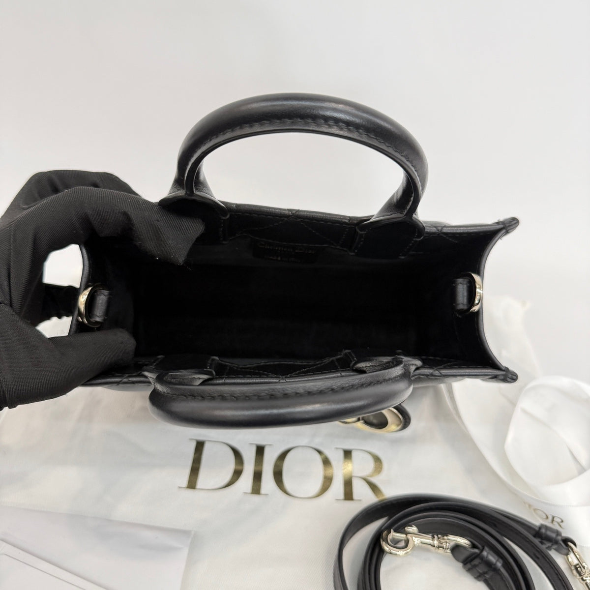 Dior - Book Tote - Leather - Black - (mini)