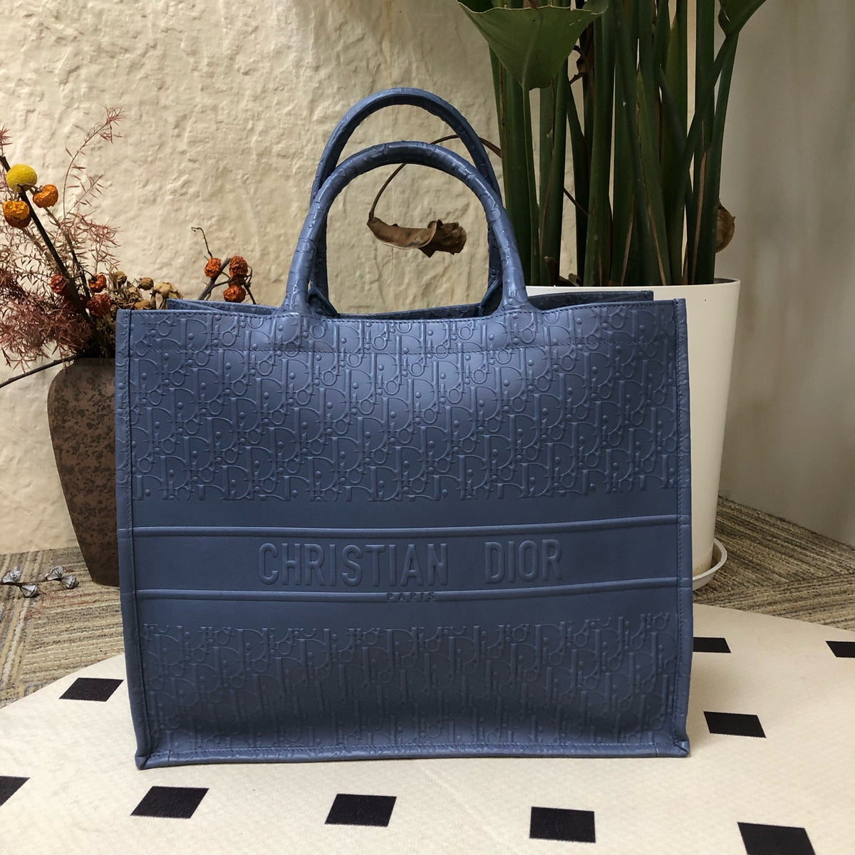 Dior - Book Tote - Leather - Blue - (large)