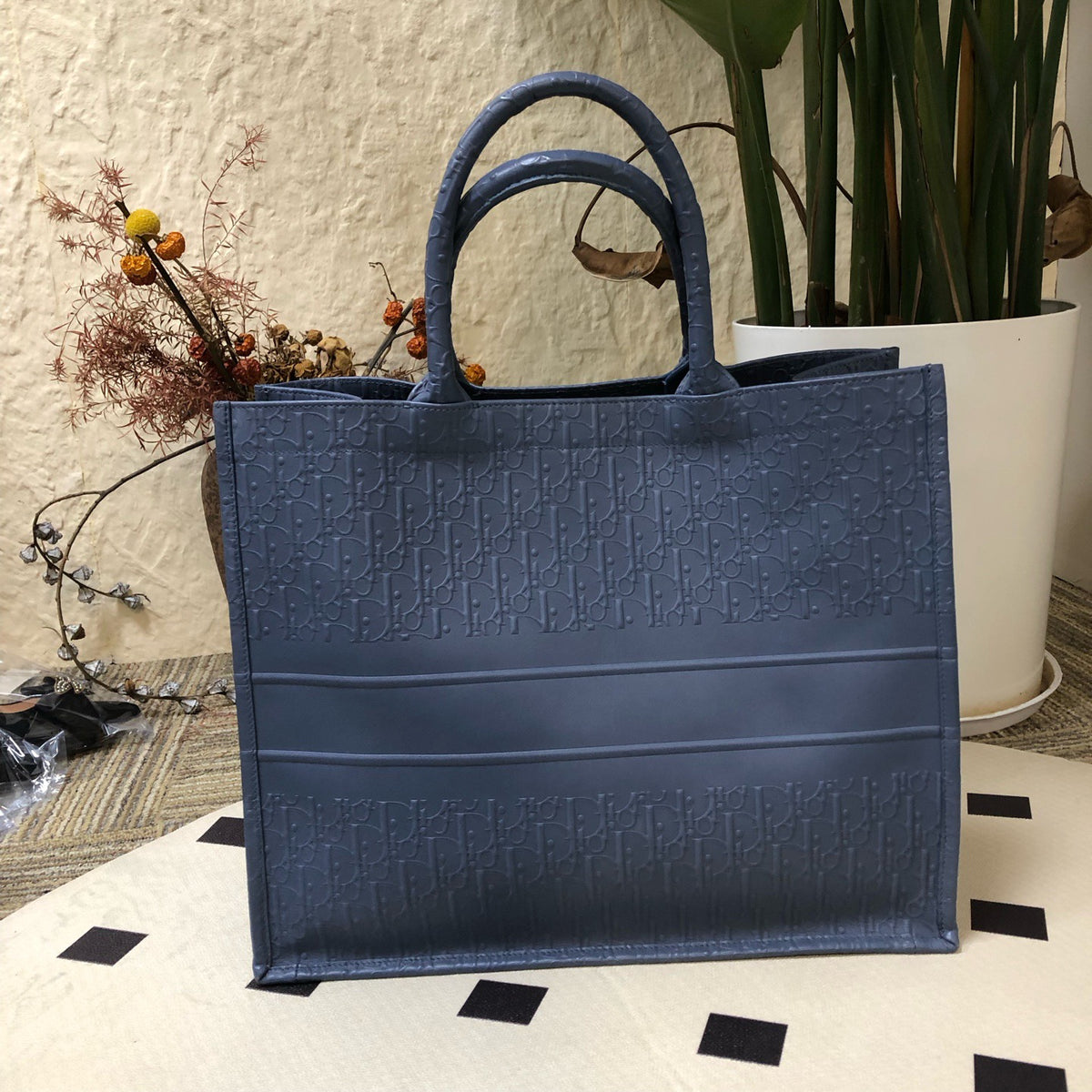 Dior - Book Tote - Leather - Blue - (large)