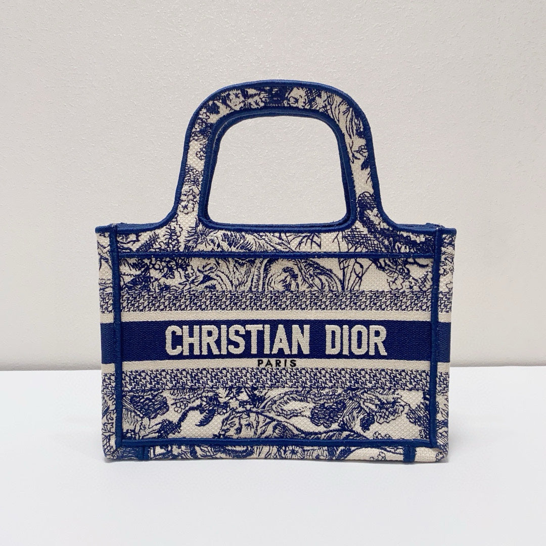 Dior - Book Tote Mini - Cotton - Blue