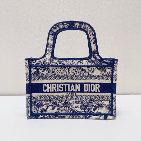 Dior - Book Tote Mini - Cotton - Blue