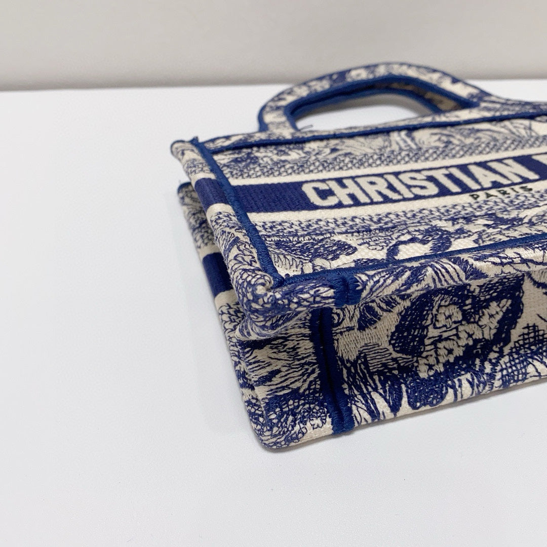 Dior - Book Tote Mini - Cotton - Blue