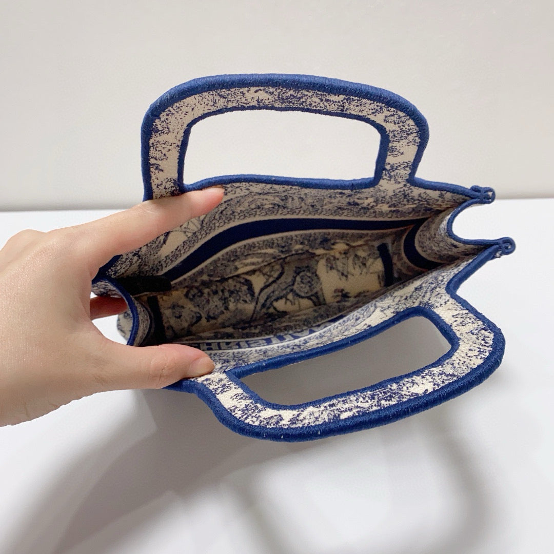 Dior - Book Tote Mini - Cotton - Blue