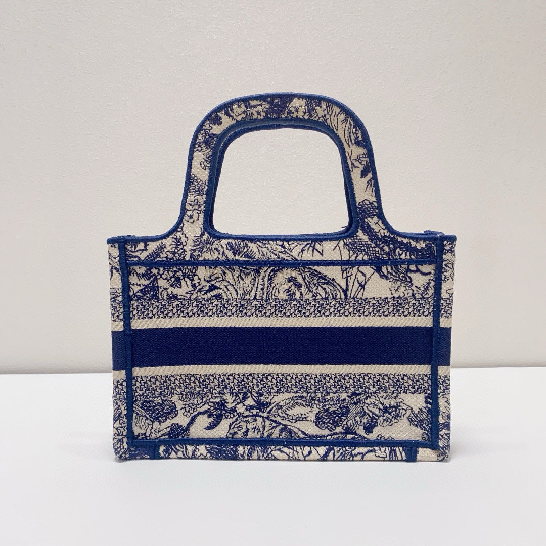 Dior - Book Tote Mini - Cotton - Blue