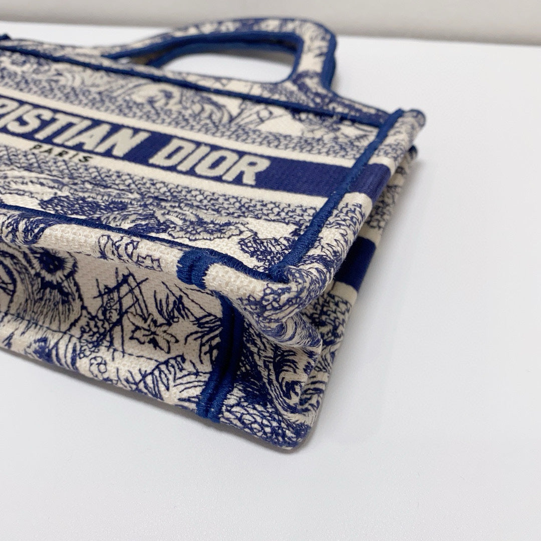 Dior - Book Tote Mini - Cotton - Blue