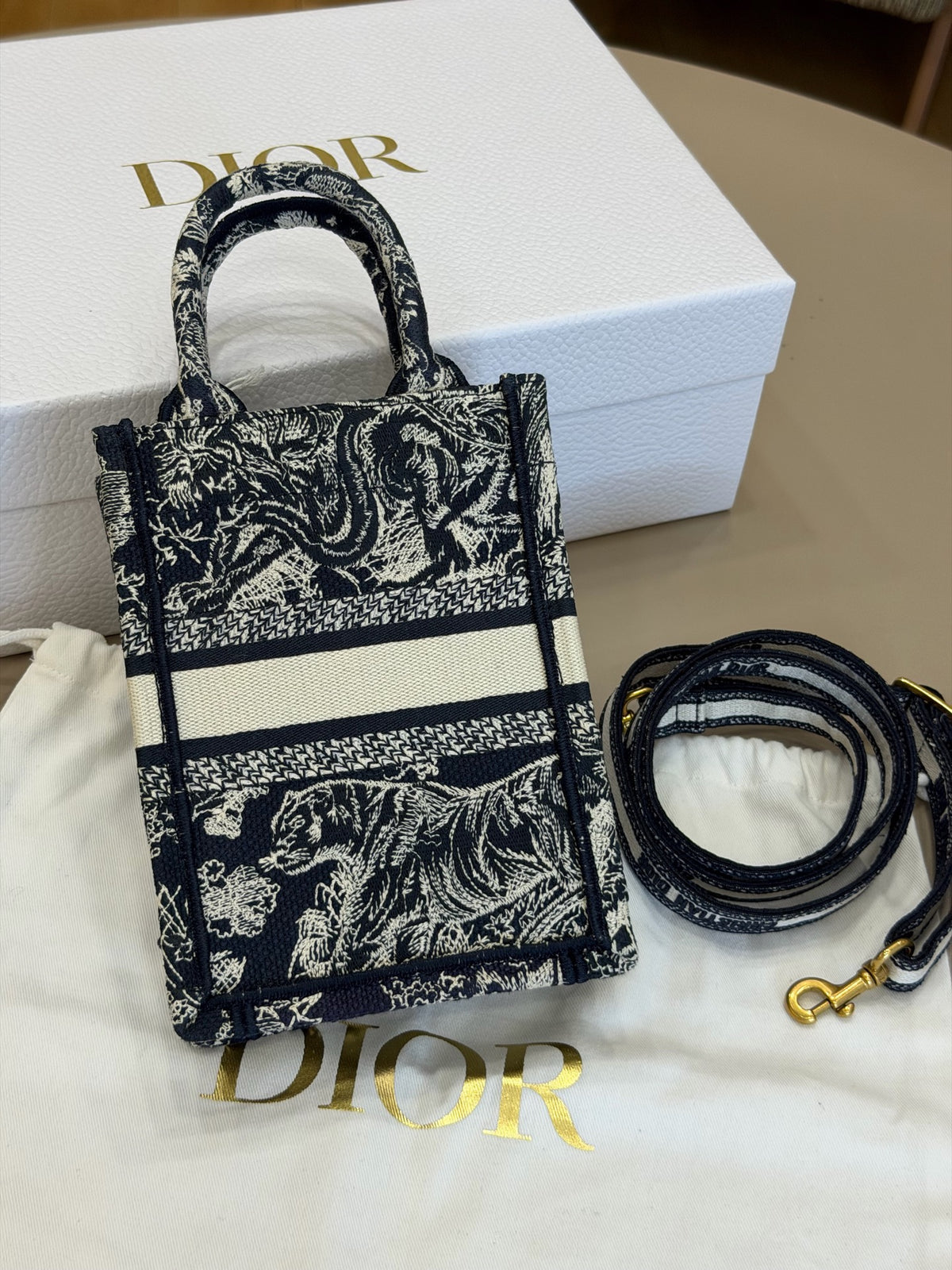 Dior - Book Tote Mini - Cloth - Navy - (mini)