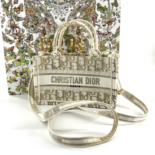 Dior - Book Tote Mini - Embroidered canvas - Beige - (mini)