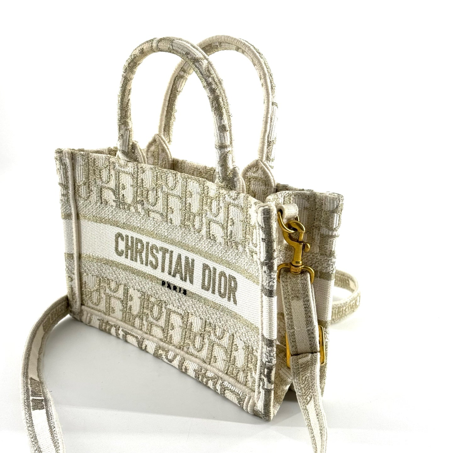 Dior - Book Tote Mini - Embroidered canvas - Beige - (mini)