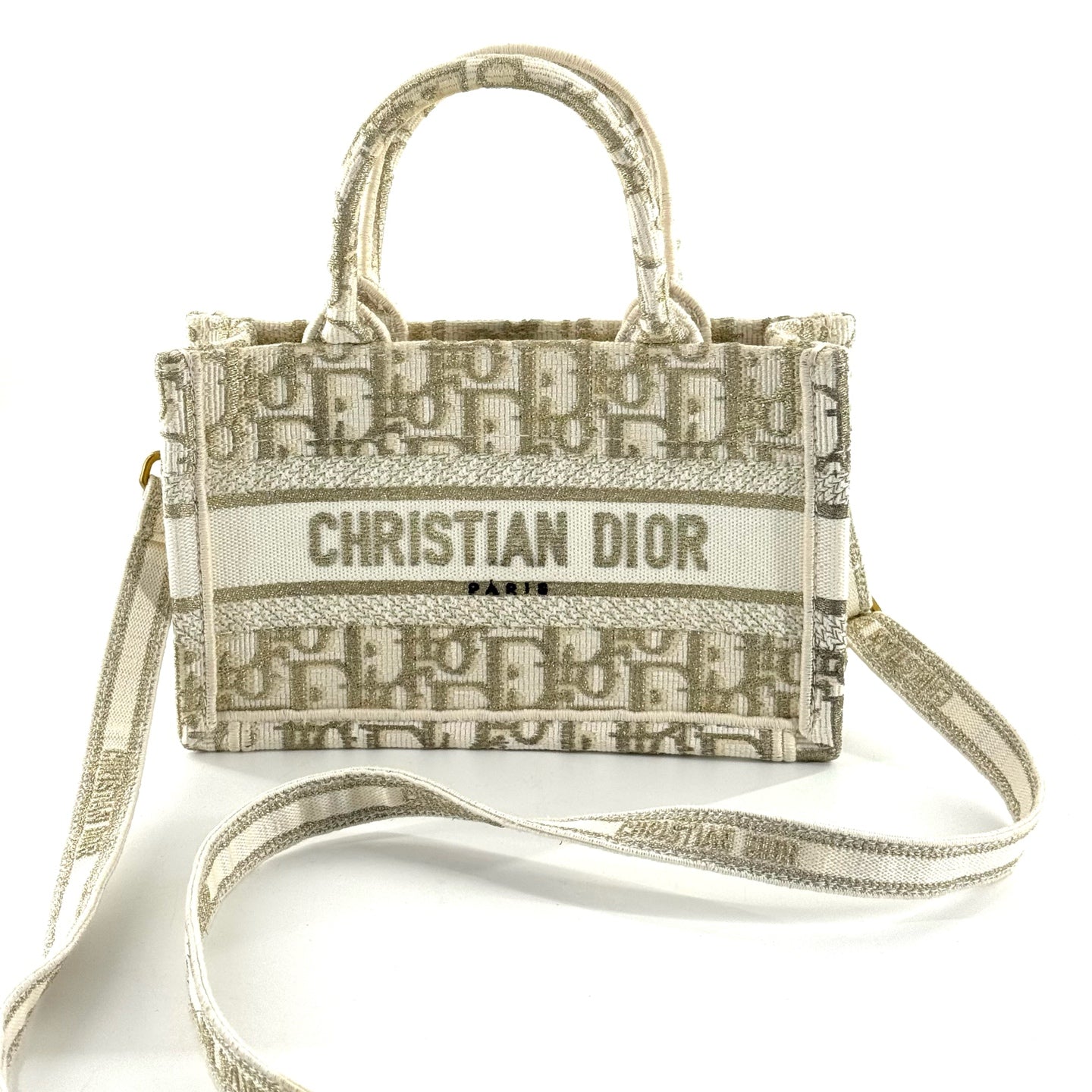 Dior - Book Tote Mini - Embroidered canvas - Beige - (mini)