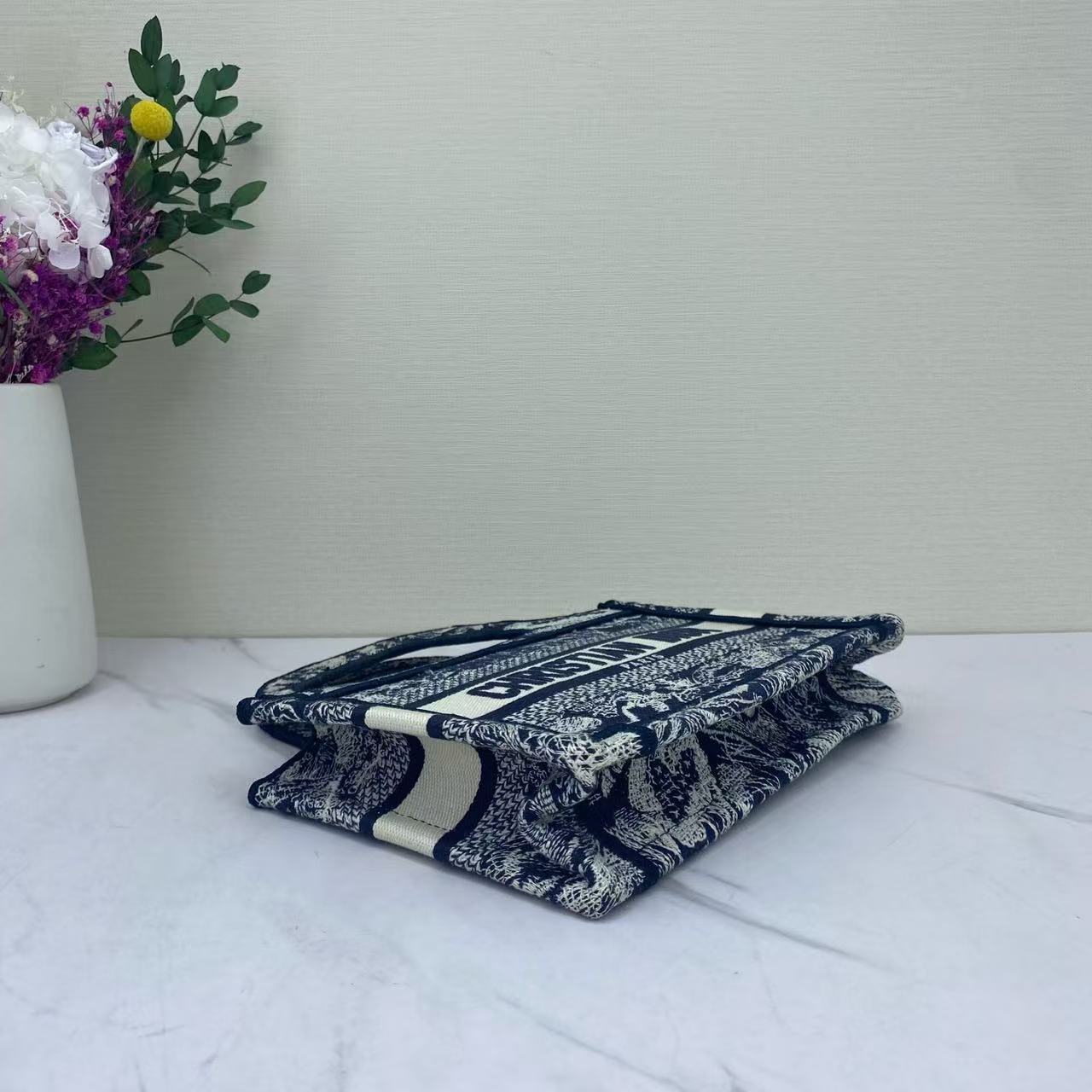 Dior - Book Tote Mini - Jacquard canvas - Navy - (mini)