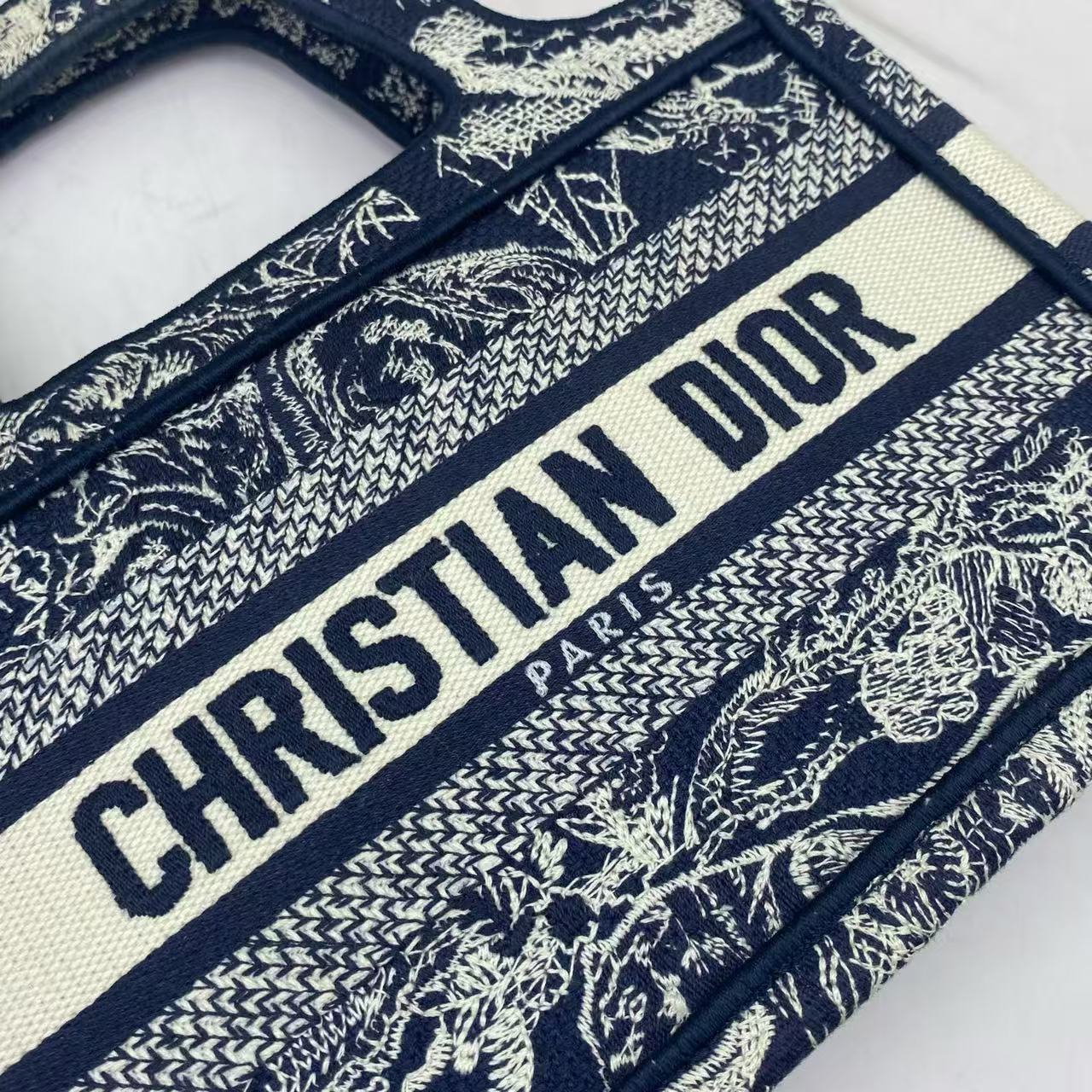 Dior - Book Tote Mini - Jacquard canvas - Navy - (mini)