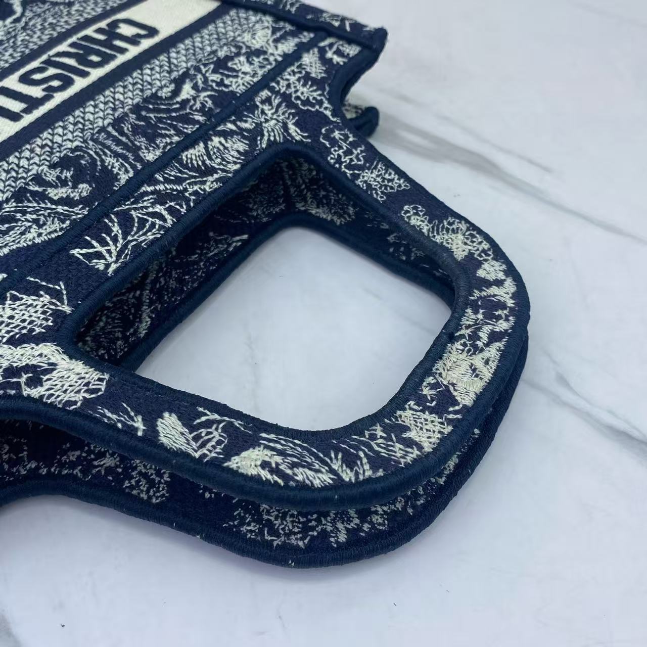 Dior - Book Tote Mini - Jacquard canvas - Navy - (mini)