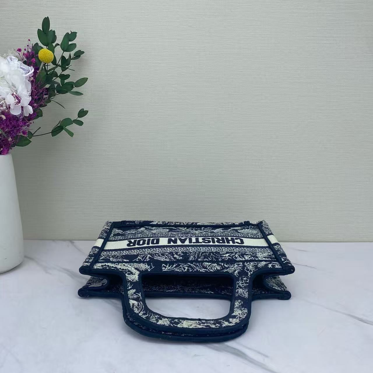 Dior - Book Tote Mini - Jacquard canvas - Navy - (mini)
