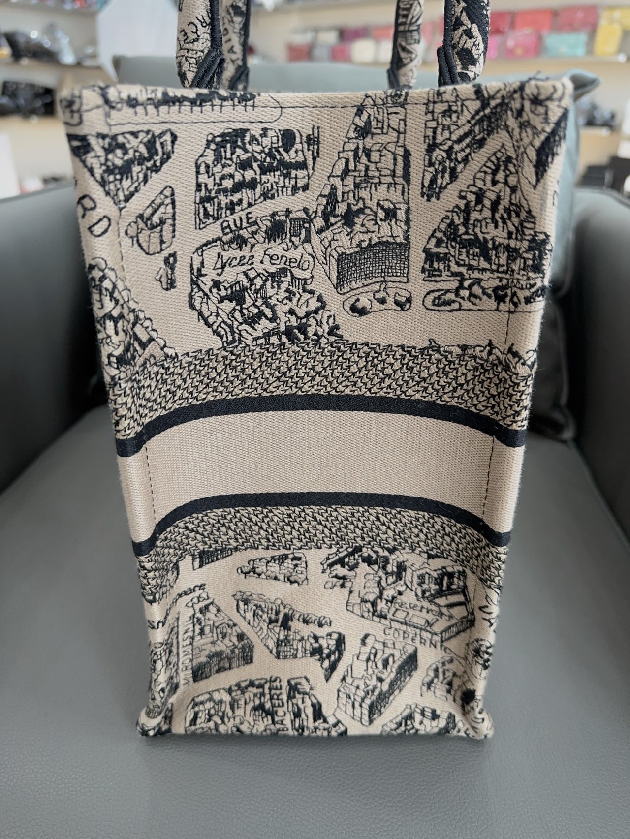 Dior - Book Tote Paris Map - Canvas - Beige with Black print - (medium)