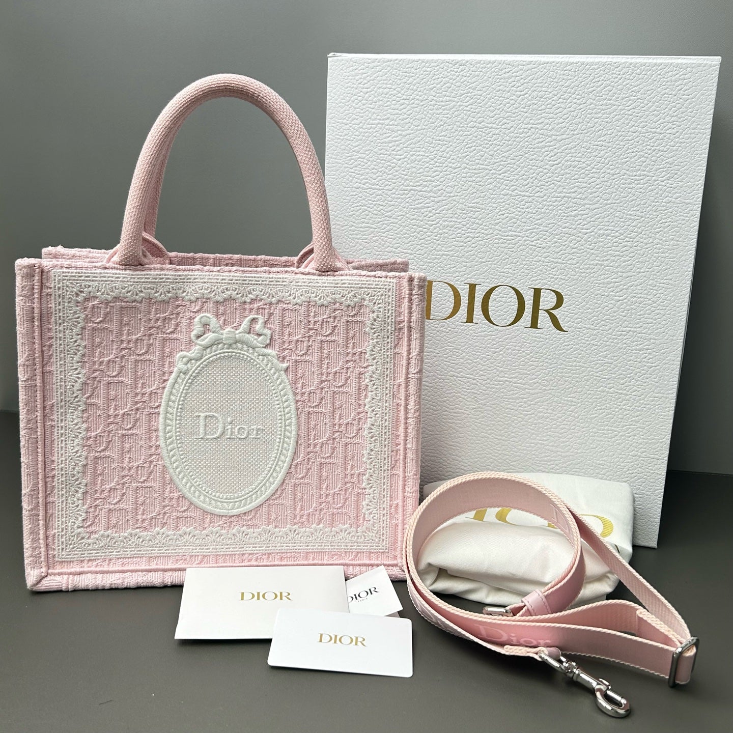Dior - Book Tote (Pink and White Lace Limited Edition) - Cloth - Pink - (small)