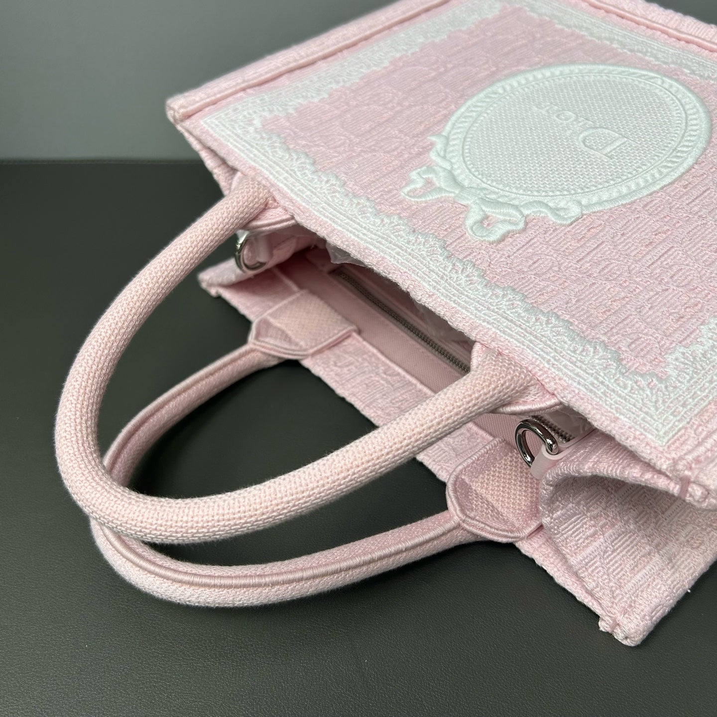 Dior - Book Tote (Pink and White Lace Limited Edition) - Cloth - Pink - (small)