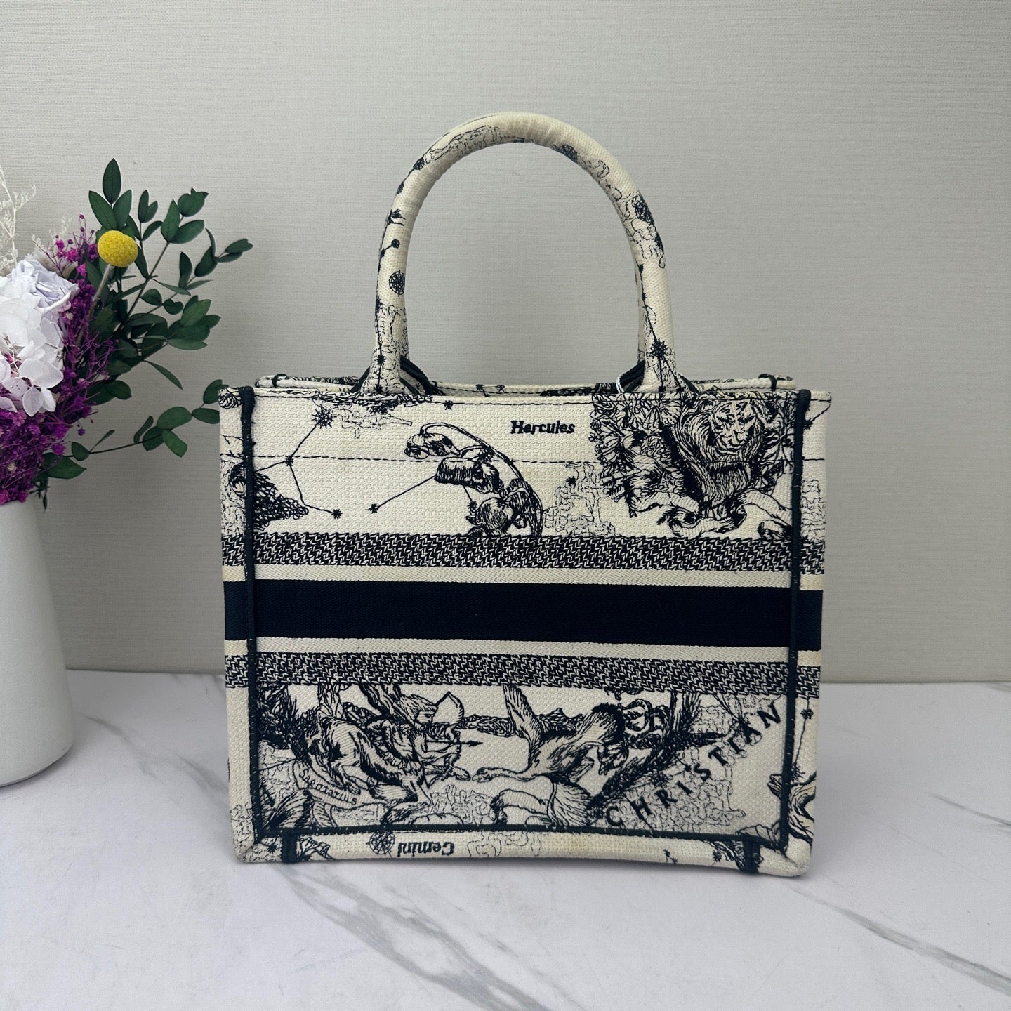 Dior - Book Tote Zodiac Embroidery Small - Embroidered canvas - Multicolour - (small)