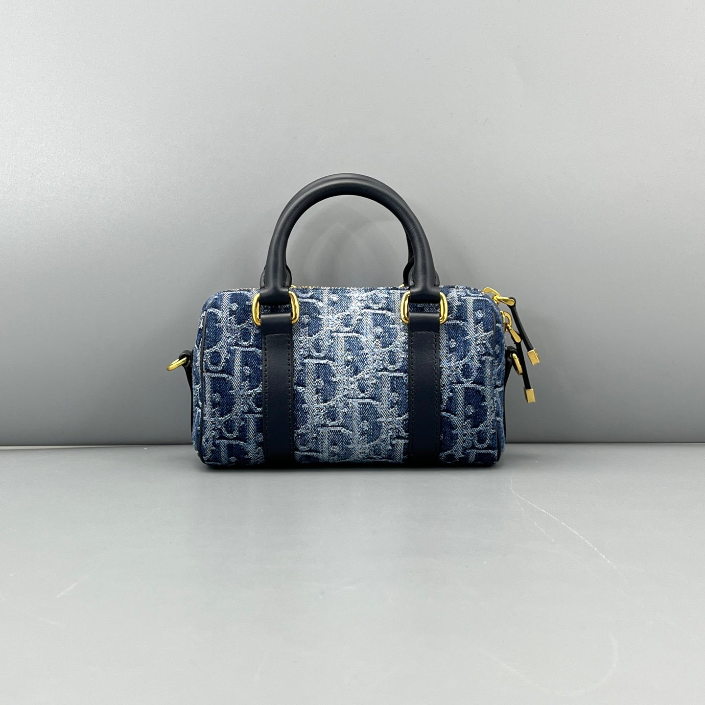 Dior - Boston Bag - Denim with leather trim - Blue - (mini)