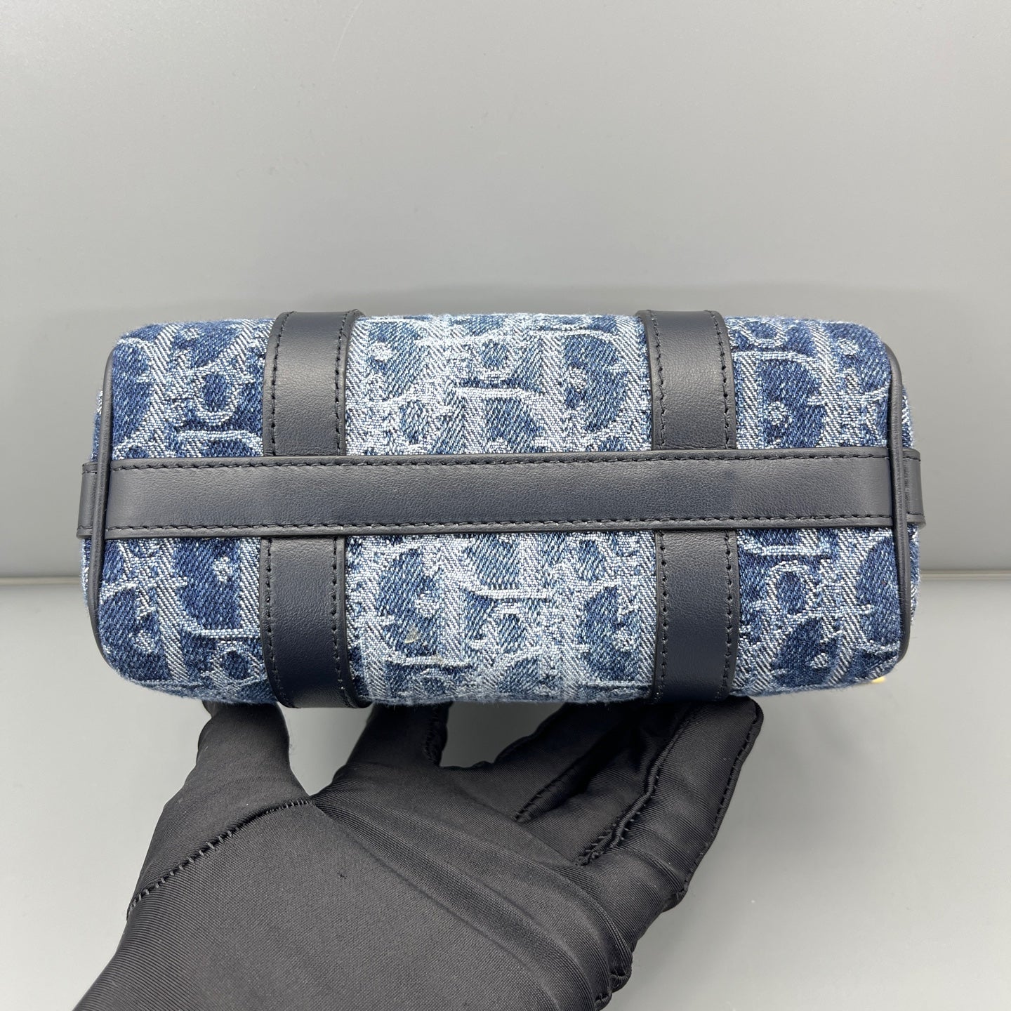 Dior - Boston Bag - Denim with leather trim - Blue - (mini)