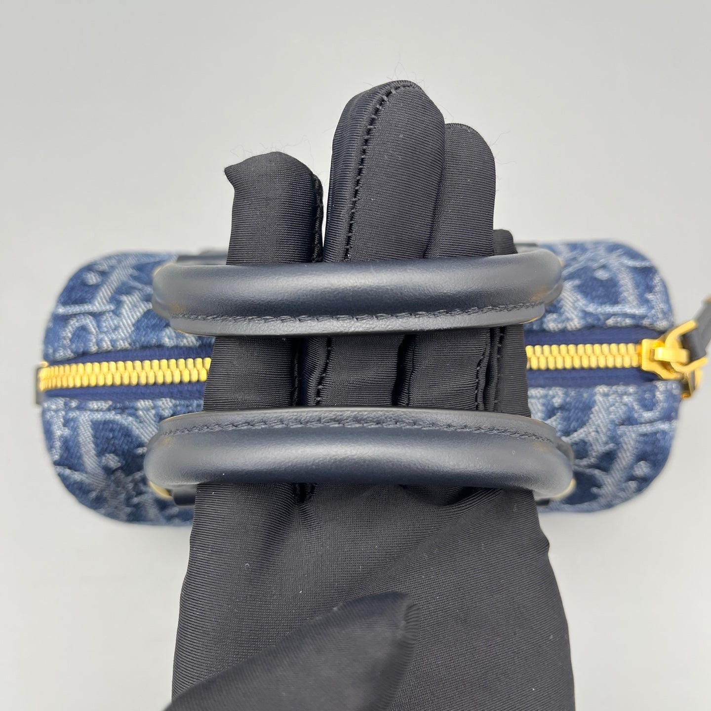 Dior - Boston Bag - Denim with leather trim - Blue - (mini)