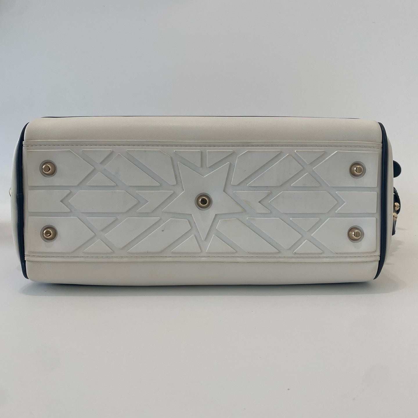 Dior - Bowling bag - Leather - White with Navy Accents - (Small)