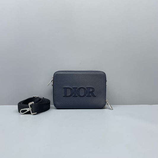 Dior - Camera Bag - Pebbled leather - Navy - (small)