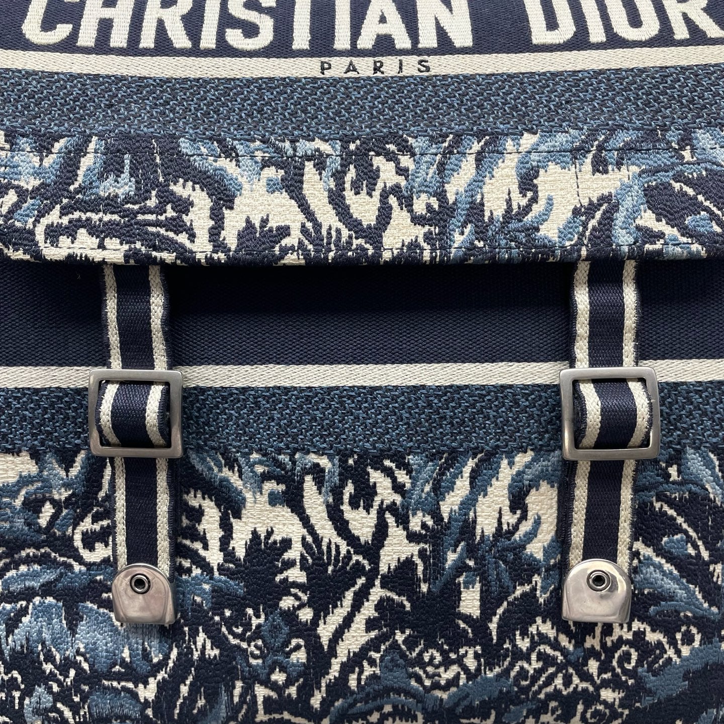 Dior - Camp Messenger Bag - Embroidered canvas - Blue - (medium)