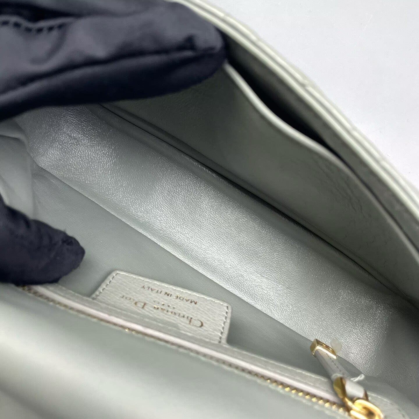 Dior - Caro - Calfskin leather - Muted blue-grey with Gold-Tone Hardware - (mini)