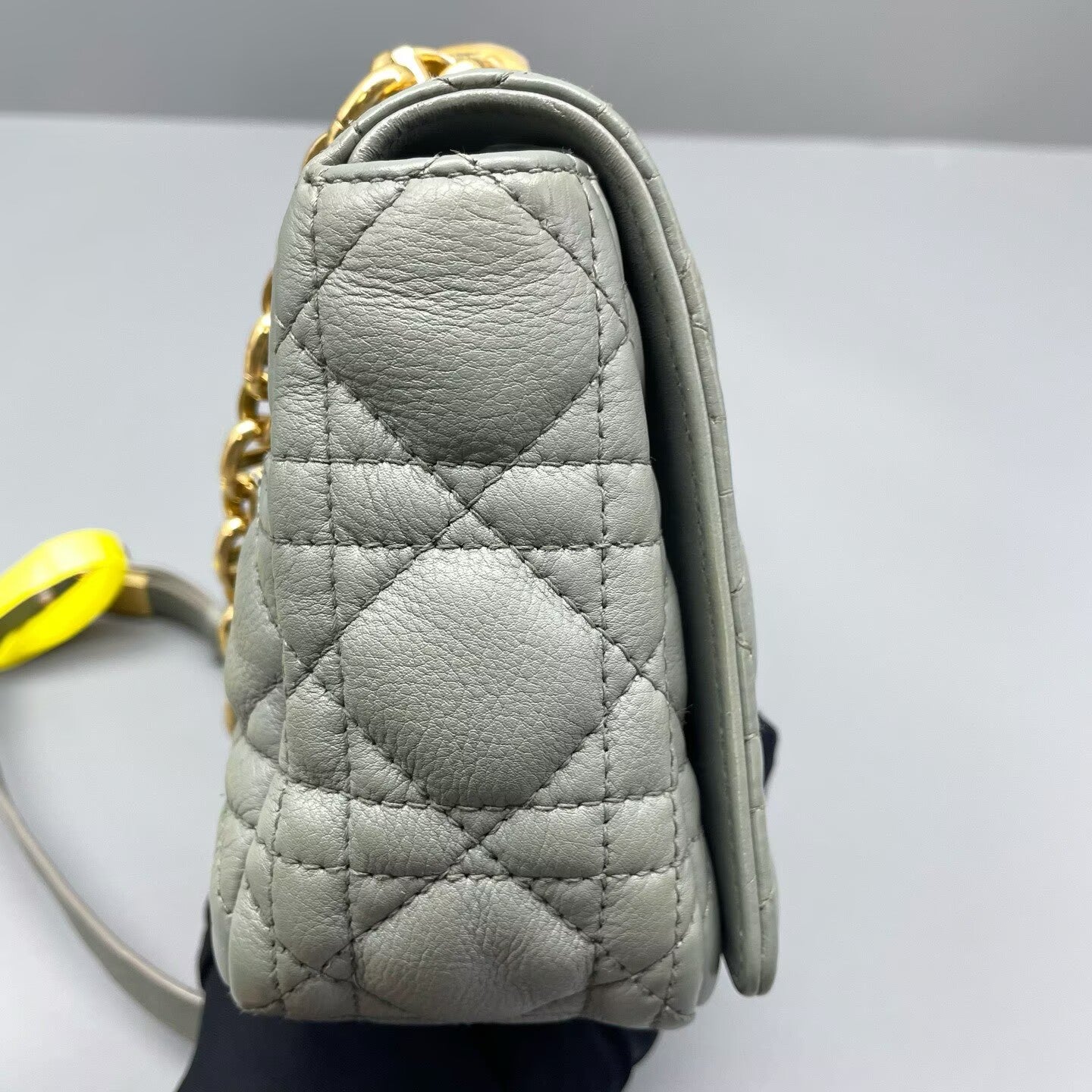 Dior - Caro - Calfskin leather - Muted blue-grey with Gold-Tone Hardware - (mini)
