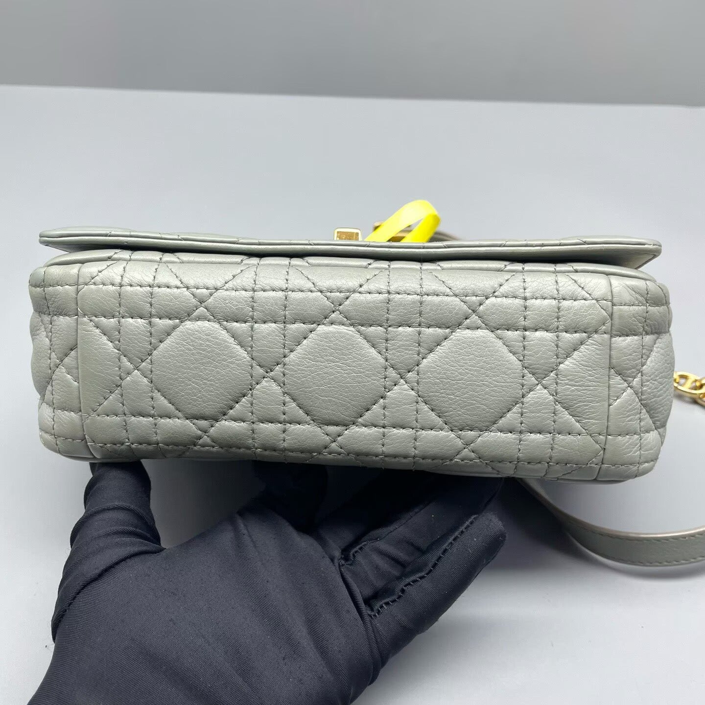 Dior - Caro - Calfskin leather - Muted blue-grey with Gold-Tone Hardware - (mini)