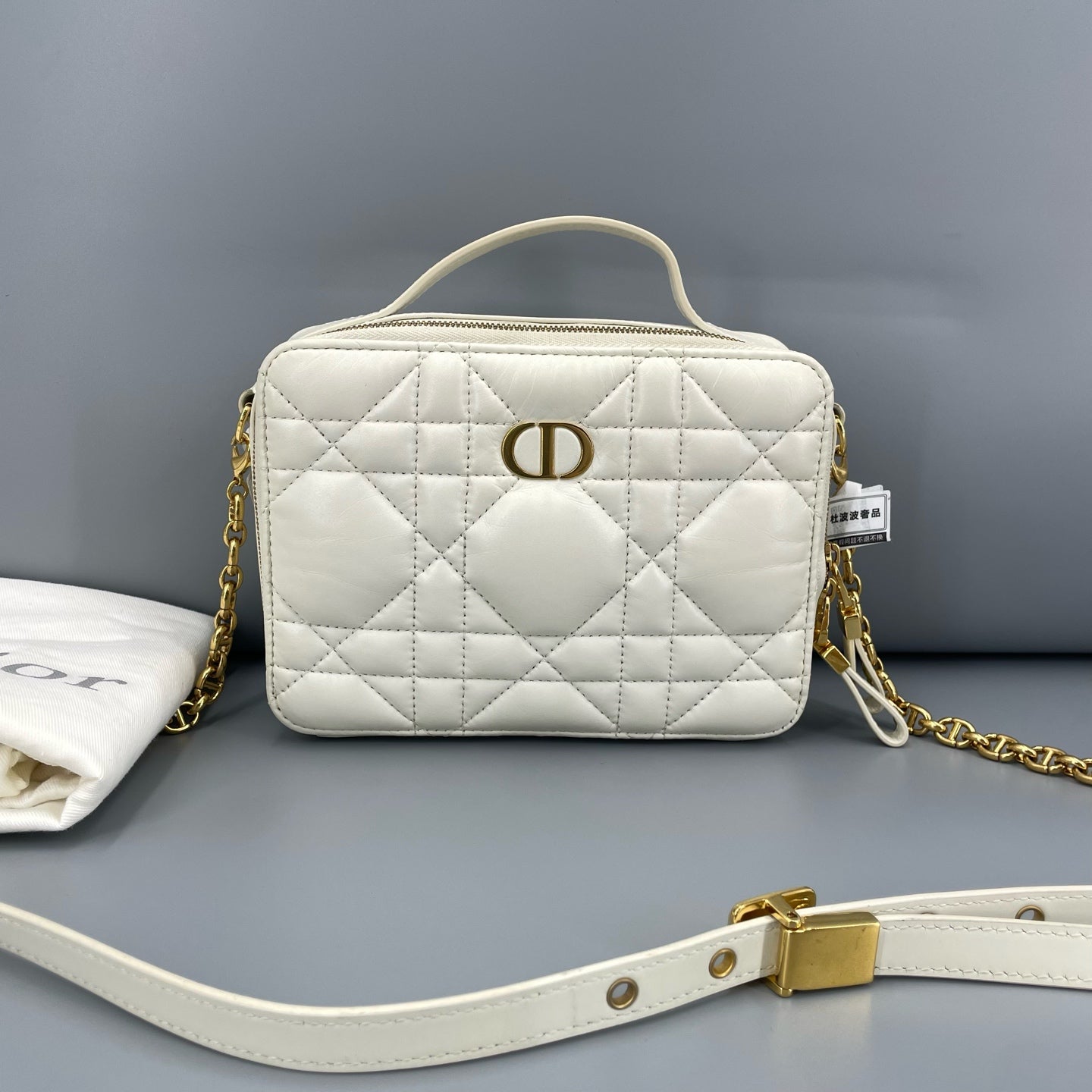 Dior - Caro Camera Bag - Leather - White - (mini)