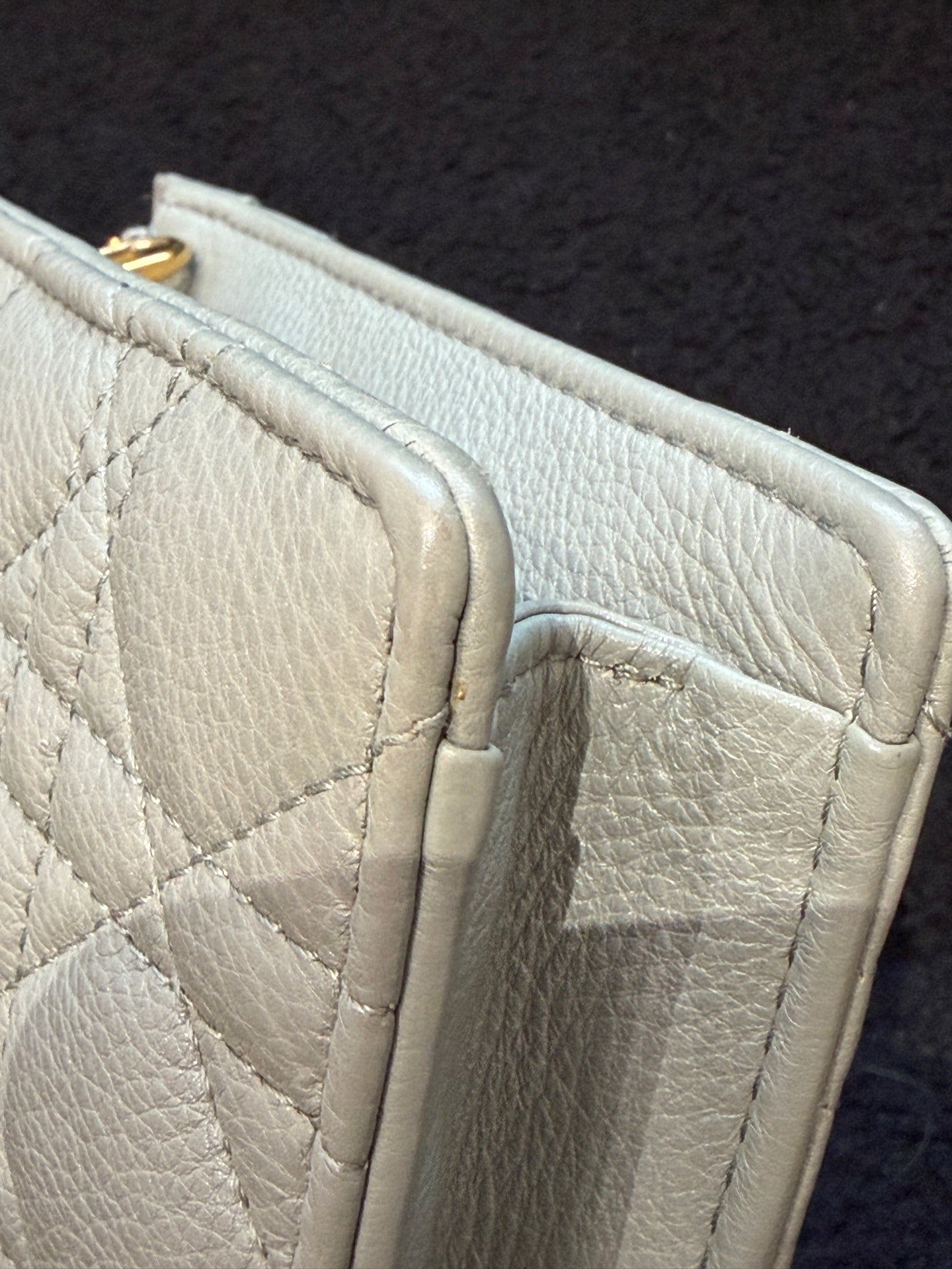 Dior - Caro Chain Pouch - Grained calfskin leather - Cloud Mist Blue with Gold-Tone Hardware - (mini)