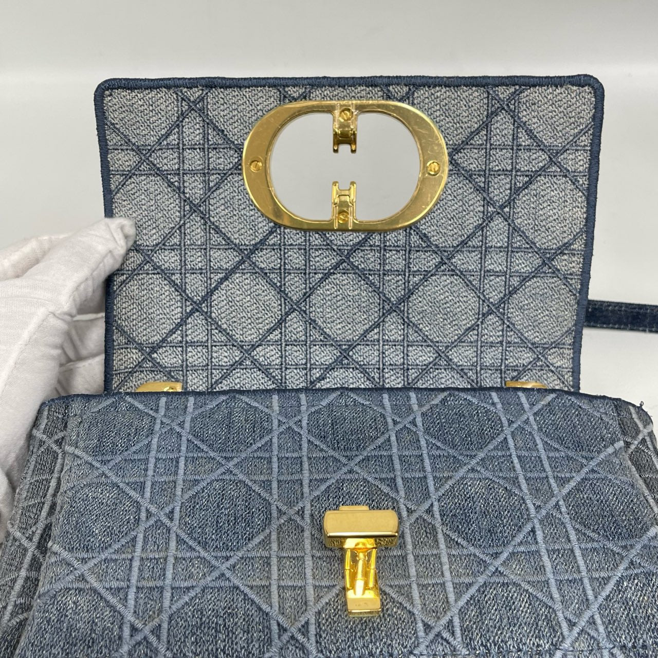 Dior - Caro - Denim - Blue with Gold-Tone Hardware - (mini)