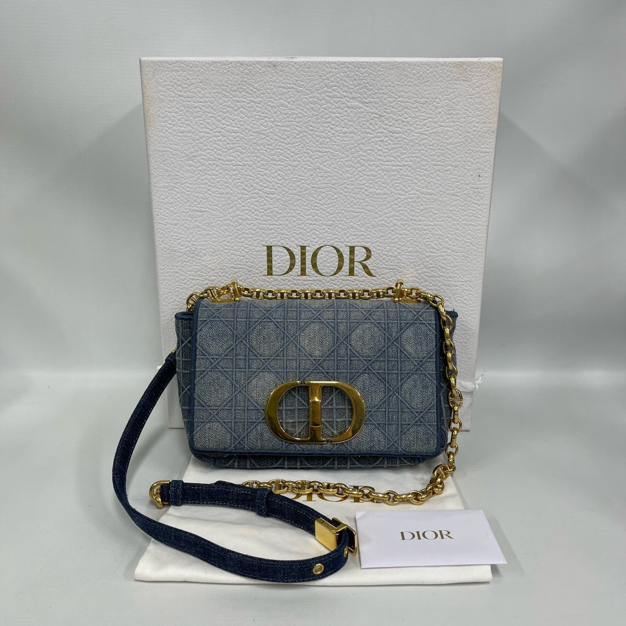 Dior - Caro - Denim - Blue with Gold-Tone Hardware - (mini)