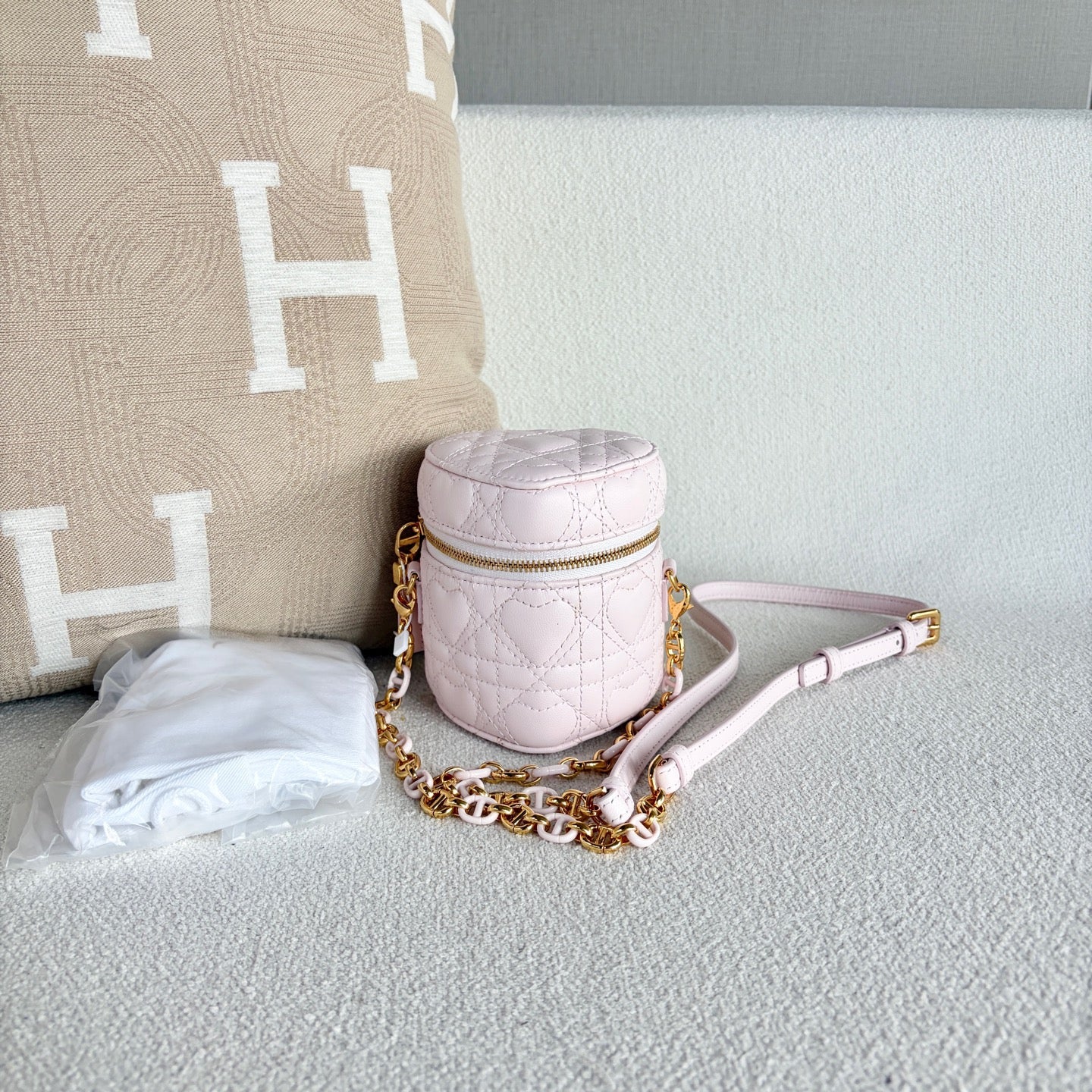 Dior - Caro Heart Vanity Bag - Leather - Pink - (mini)