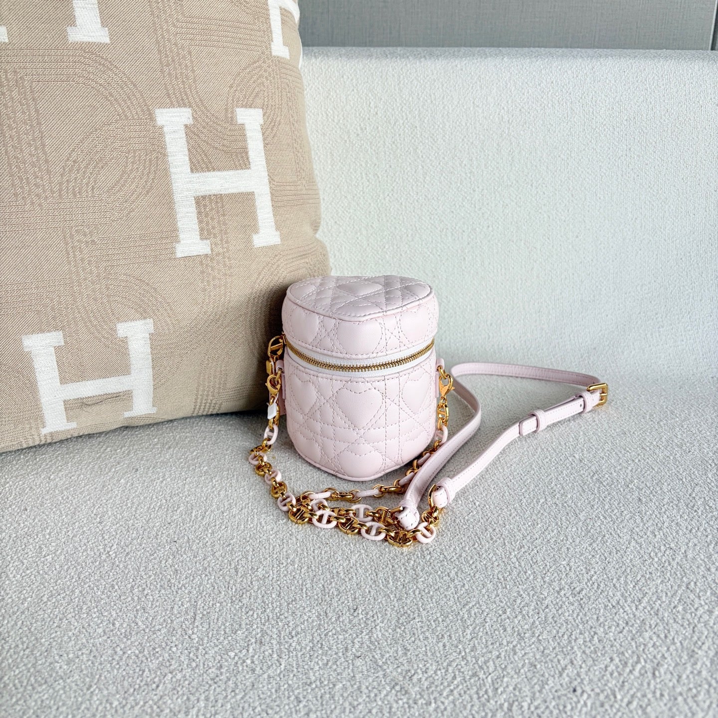Dior - Caro Heart Vanity Bag - Leather - Pink - (mini)