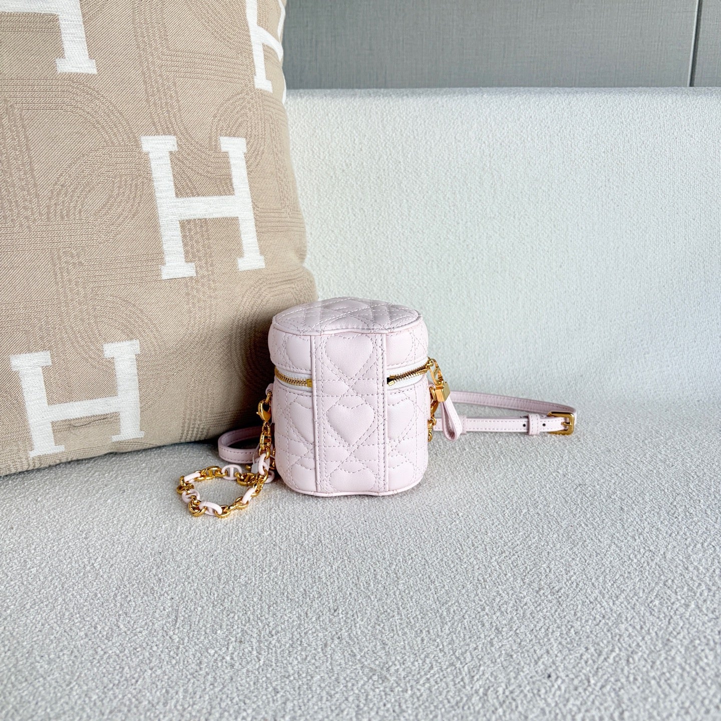Dior - Caro Heart Vanity Bag - Leather - Pink - (mini)